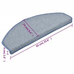 vidaXL Tapis de marches d'escalier 15 Pièces Gris clair et bleu 65x24x4cm