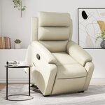 vidaXL Fauteuil inclinable Crème Similicuir