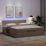 vidaXL Lit ottoman avec matelas & LED Cappuccino 160x200cm similicuir