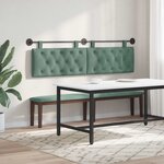 vidaXL Tête de lit suspendue Avec lumière LED Vert Mer Velours