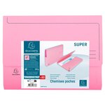 Paquet De 50 Chemises Poche Super 210 - 24 5x32 5cm - Rose - X 3 - Exacompta