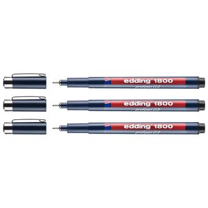 Feutre Fin de Précision 1800 Noir Pointe Fine (0.3) 0 35 mm x 3 EDDING