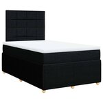 vidaXL Sommier à lattes de lit avec matelas noir 120x190 cm tissu