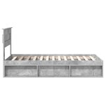 vidaXL Cadre de lit avec matelas Gris Béton 100 x 200 cm Pin massif