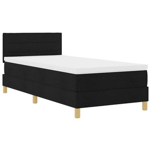 vidaXL Lit à ressort LED avec matelas Noir 100 x 200 cm tissu