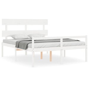 vidaXL Lit pour personne âgée sans matelas blanc 160x200cm bois massif