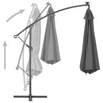 vidaXL Parasol en porte-à-feux avec poteau Acier 300 cm Anthracite