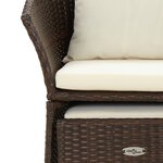 vidaXL Salon de jardin 2 Pièces avec coussins Marron Résine tressée