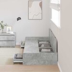 vidaXL Cadre de lit Gris béton 90 x 200 cm Bois d'ingénierie