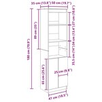 vidaXL Buffet haut chêne fumé 50x35x180 cm bois d'ingénierie