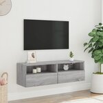 vidaXL Meuble TV mural sonoma gris 100x30x30 cm bois d'ingénierie