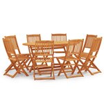 vidaXL Ensemble à manger d'extérieur pliable 9 Pièces Bois d'eucalyptus