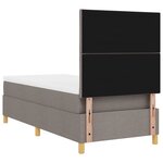 vidaXL Lit à ressorts avec matelas taupe 100x200 cm tissu