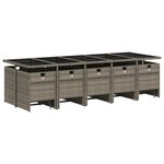 vidaXL Ensemble à manger de jardin 15 Pièces coussins gris résine tressée