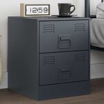 vidaXL Table de chevet anthracite 34 5x39x44 cm acier