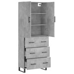vidaXL Buffet haut Gris béton 69 5x34x180 cm Bois d'ingénierie