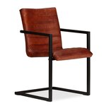vidaXL Chaises à manger lot de 4 marron cuir véritable