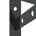 vidaXL Supports d'étagères 4 Pièces 20x2 5x14 cm noir acier inoxydable