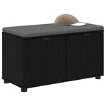 vidaXL Banc d'entrée avec coussin Chêne noir 80 x 46 x 46 cm