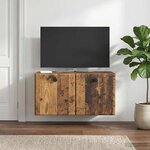 vidaXL Meuble TV mural 59 5 x 31 x 30 cm Bois ancien Bois d'ingénierie