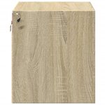 vidaXL Tables de chevet murales avec lumières LED 2 Pièces chêne sonoma