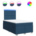 vidaXL Sommier à lattes de lit avec matelas Bleu 120x200 cm Tissu