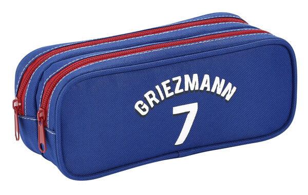 Trousse scolaire 2 compartiments Antoine Griezmann 7 nylon - Bleu