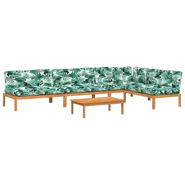 vidaXL Salon palette de jardin avec coussins 5Pièces bois d'acacia massif