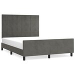 vidaXL Cadre de lit sans matelas gris foncé 140x190 cm velours