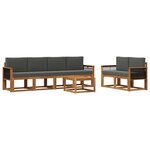 vidaXL Ensemble de canapés d'extérieur 6 Pièces Naturel et Anthracite