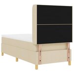 vidaXL Lit à ressorts avec matelas Crème 90 x 190 cm tissu