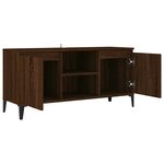 vidaXL Meuble TV avec pieds en métal Chêne marron 103 5x35x50 cm