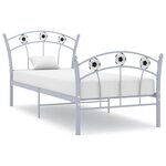 vidaXL Cadre de lit avec design de football Gris Métal 90x200 cm