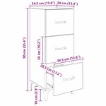 vidaXL Buffet Chêne noir 34 5 x 34 x 90 cm Bois d'ingénierie