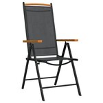vidaXL Ensemble à manger de jardin 7 Pièces noir aluminium