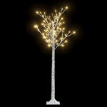 vidaXL Sapin de Noël 140 LED blanc chaud Saule 1 5 m Int/Ext