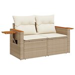 vidaXL Ensemble de canapé de jardin 12 Pièces Beige polyrotin