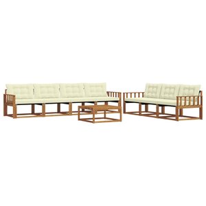 vidaXL Ensemble de canapés d'extérieur 8 Pièces Naturel et Crème