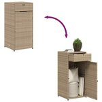vidaXL Armoire de rangement de jardin beige 55x55x111cm résine tressée