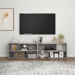 vidaXL Meuble TV Gris béton 149x30x52 cm Bois d'ingénierie