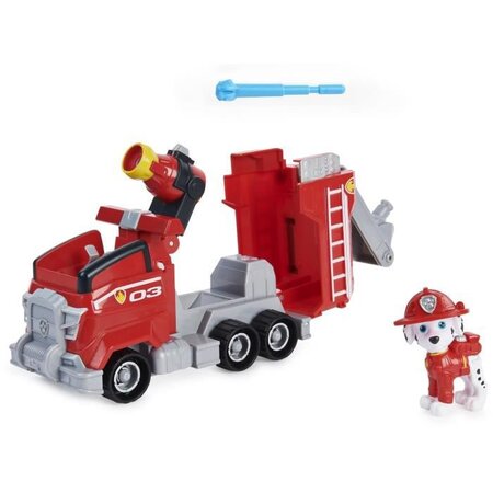 La pat' patrouille le film - camion de pompier marcus - véhicule secours  avec fonction transformation et figurine - La Poste