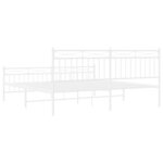 vidaXL Cadre de lit métal avec tête de lit/pied de lit blanc 183x213cm