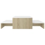 vidaXL Ensemble de tables basses gigognes Blanc chêne 100x100x26 5 cm