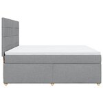 vidaXL Sommier à lattes de lit avec matelas Gris clair 180x200cm Tissu