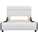 vidaXL Cadre de lit avec LED Blanc Similicuir 90x200 cm