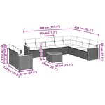 vidaXL Salon de jardin 11 Pièces avec coussins noir résine tressée