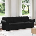vidaXL Canapé Noir 215 x 82 x 80 cm tissu