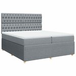 vidaXL Sommier à lattes de lit avec matelas Gris clair 200x200cm Tissu