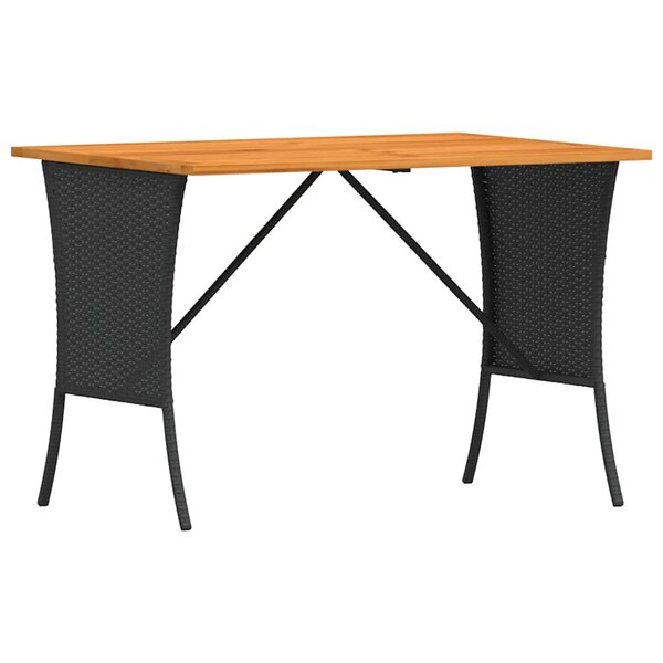 vidaXL Table de jardin avec dessus en bois d'acacia noir 105x75x72 cm