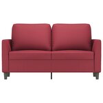 vidaXL Canapé à 2 places Rouge bordeaux 120 cm Similicuir